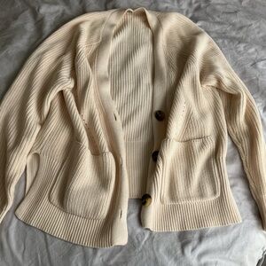 Cream ribbed Margaret O’Leary cardigan